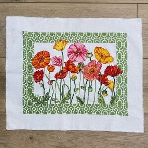 Cross Stitch | Poppy Pattern | Floral Completed